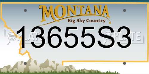 13655S3 Montana License Plate