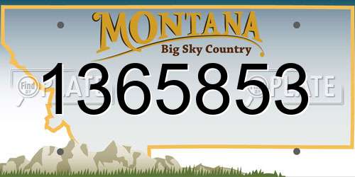 1365853 Montana License Plate