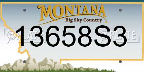 13658S3 Montana License Plate