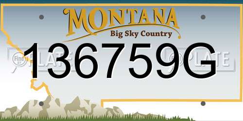 136759G Montana License Plate