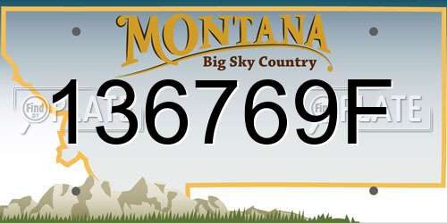 136769F Montana License Plate