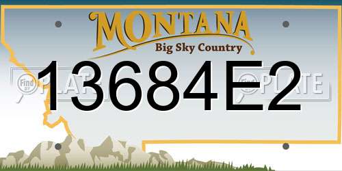 13684E2 Montana License Plate