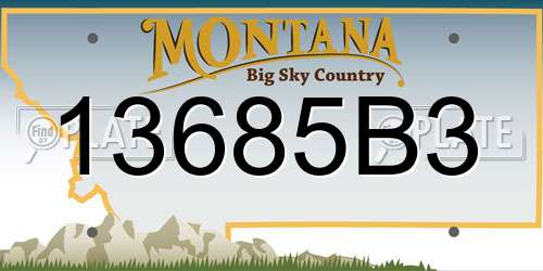 13685B3 Montana License Plate