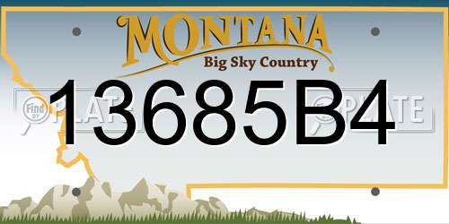 13685B4 Montana License Plate