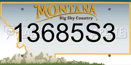 13685S3 Montana License Plate