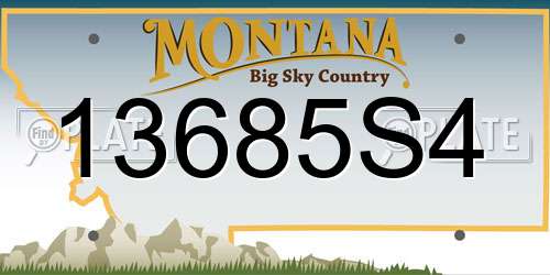 13685S4 Montana License Plate