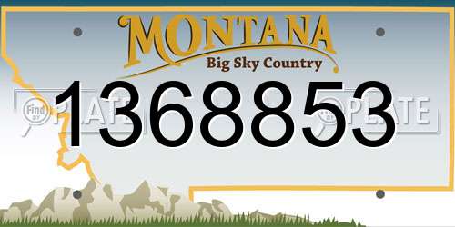 1368853 Montana License Plate