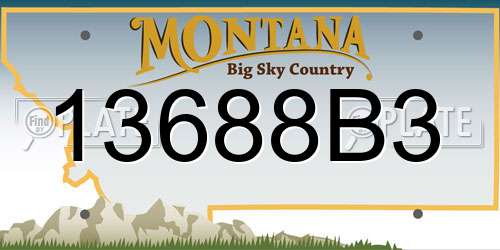 13688B3 Montana License Plate