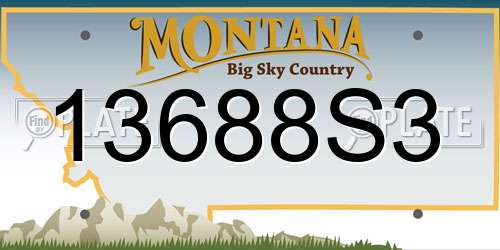 13688S3 Montana License Plate