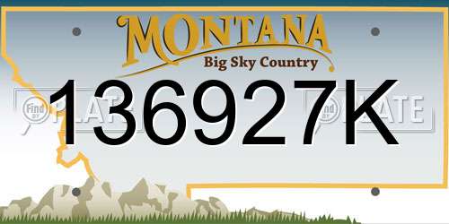 136927K Montana License Plate