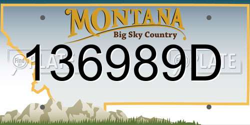 136989D Montana License Plate