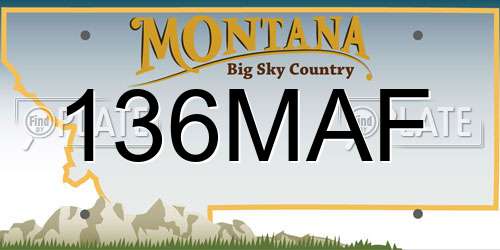 136MAF Montana License Plate