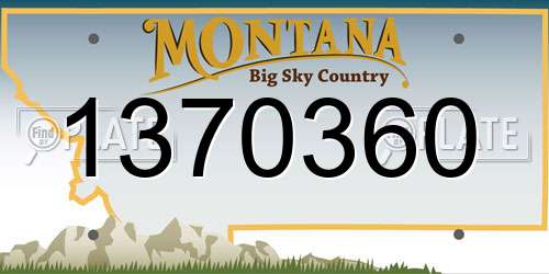 1370360 Montana License Plate