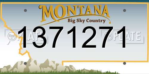 1371271 Montana License Plate