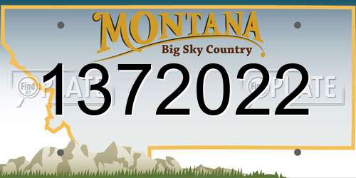 1372022 Montana License Plate