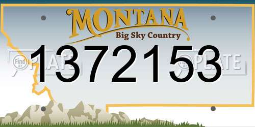 1372153 Montana License Plate
