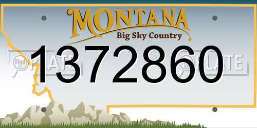 1372860 Montana License Plate