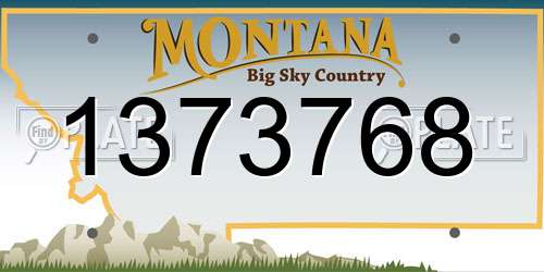 1373768 Montana License Plate