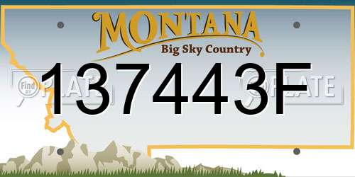 137443F Montana License Plate