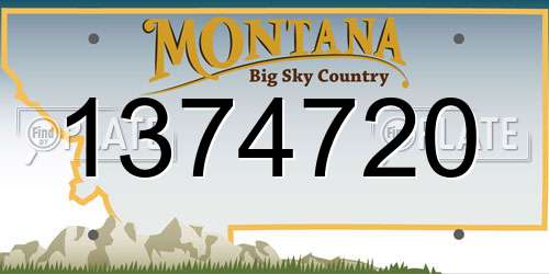 1374720 Montana License Plate
