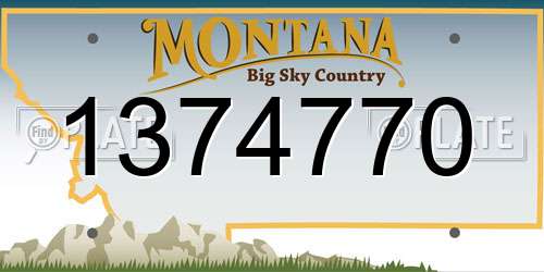 1374770 Montana License Plate