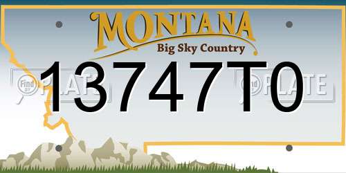 13747T0 Montana License Plate