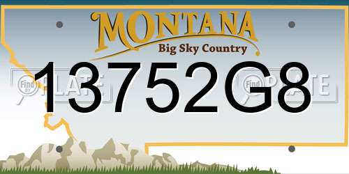 13752G8 Montana License Plate