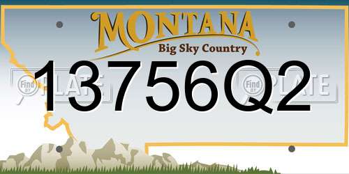 13756Q2 Montana License Plate