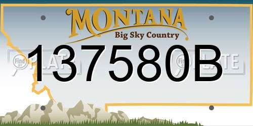 137580B Montana License Plate