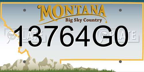 13764G0 Montana License Plate