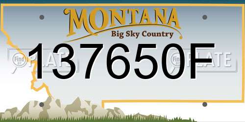 137650F Montana License Plate