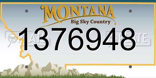 1376948 Montana License Plate