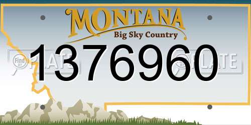 1376960 Montana License Plate