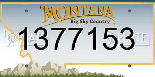 1377153 Montana License Plate