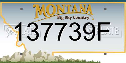 137739F Montana License Plate