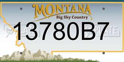 13780B7 Montana License Plate
