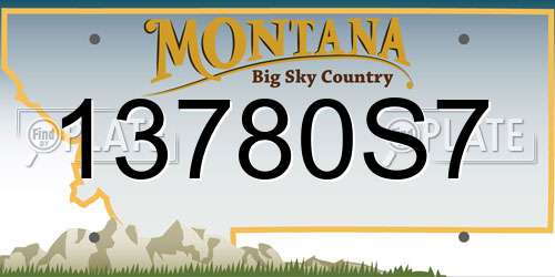 13780S7 Montana License Plate