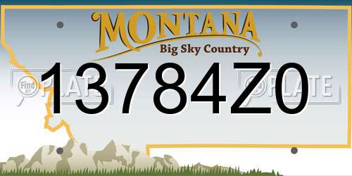 13784Z0 Montana License Plate