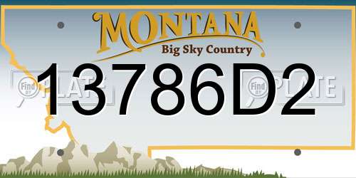 13786D2 Montana License Plate
