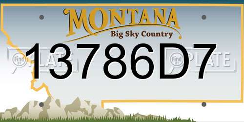 13786D7 Montana License Plate