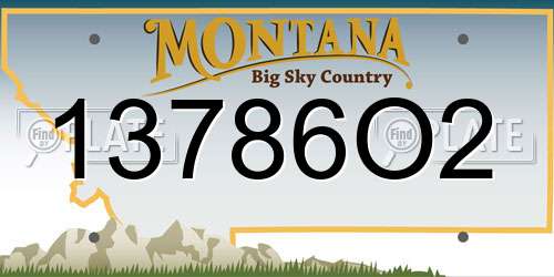 13786O2 Montana License Plate