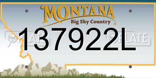 137922L Montana License Plate