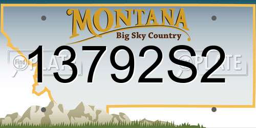 13792S2 Montana License Plate