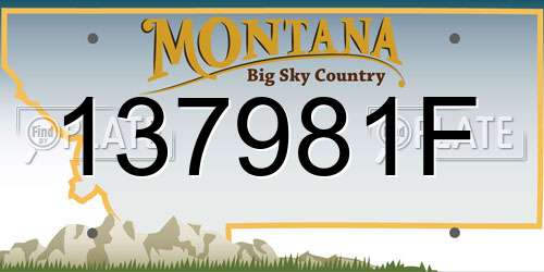 137981F Montana License Plate