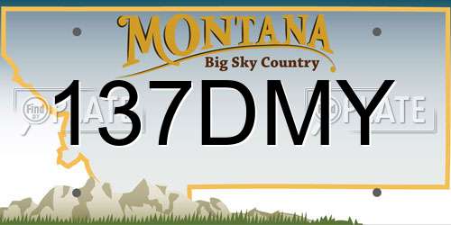 137DMY Montana License Plate