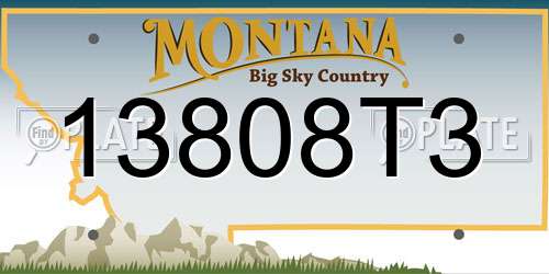 13808T3 Montana License Plate