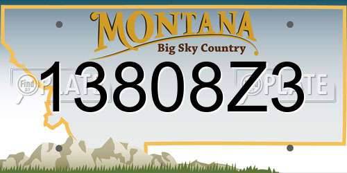 13808Z3 Montana License Plate