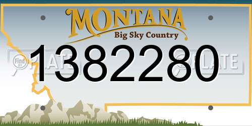 1382280 Montana License Plate