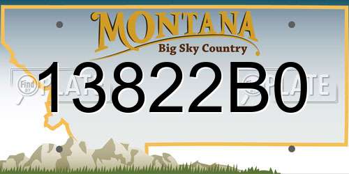 13822B0 Montana License Plate