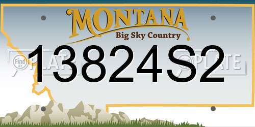 13824S2 Montana License Plate